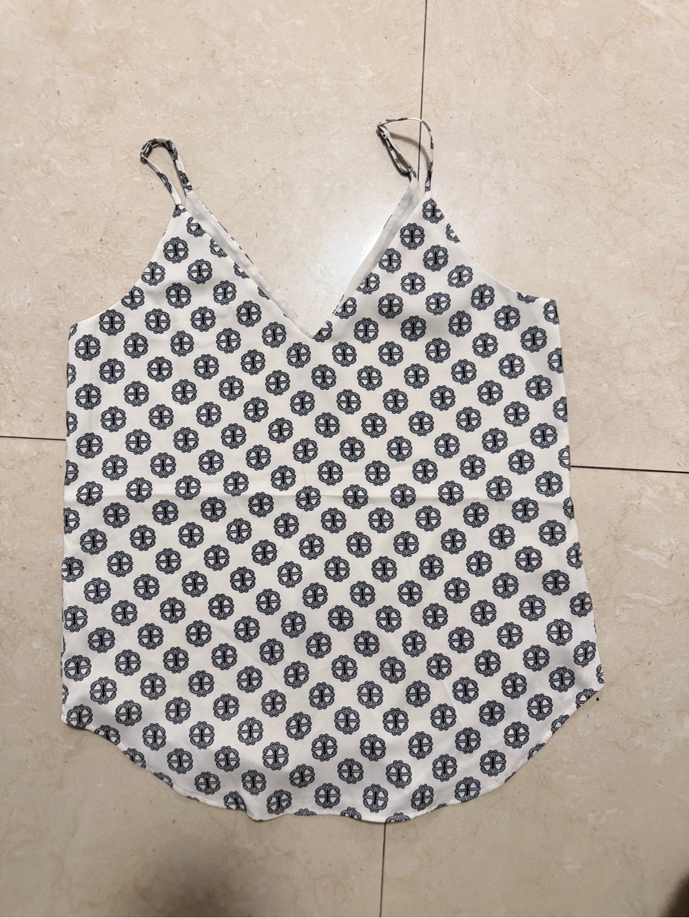 Express White V-Neck Floral Medallion Camisole